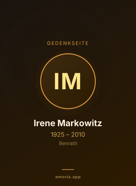 Gedenkportrait von Irene Markowitz