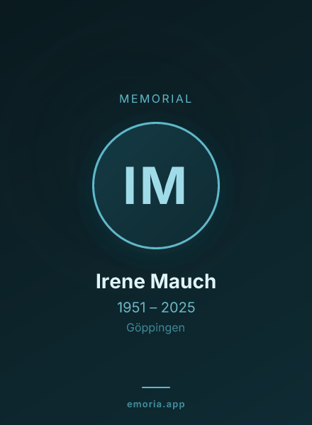Memorial portrait of Irene Mauch