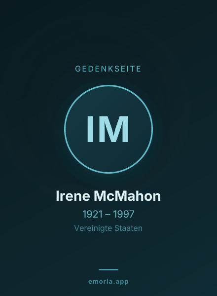 Gedenkportrait von Irene McMahon