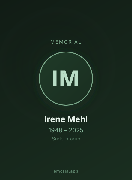 Memorial portrait of Irene Mehl
