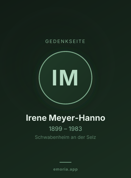 Gedenkportrait von Irene Meyer-Hanno