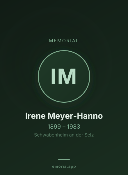 Memorial portrait of Irene Meyer-Hanno