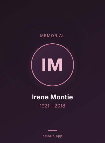 Memorial portrait of Irene Montie