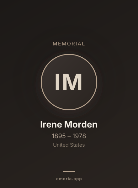 Memorial portrait of Irene Morden