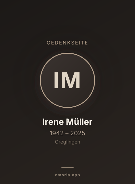 Gedenkportrait von Irene Müller