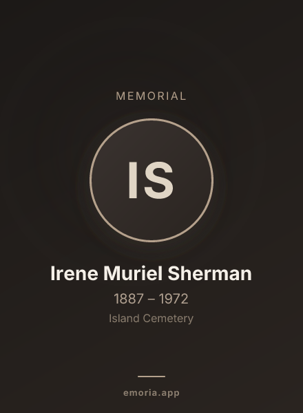 Memorial portrait of Irene Muriel Sherman