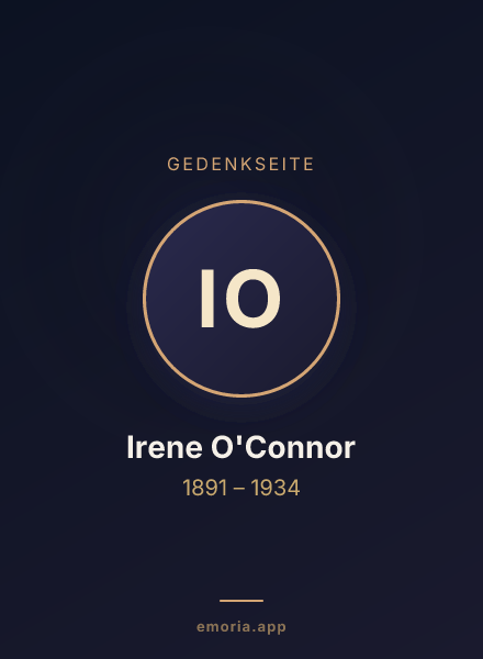 Gedenkportrait von Irene O'Connor