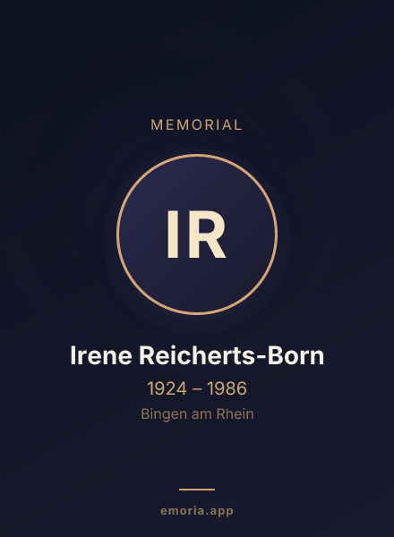 Memorial portrait of Irene Reicherts-Born