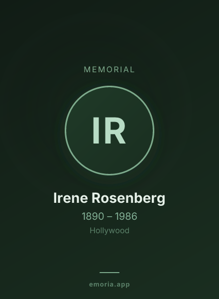 Memorial portrait of Irene Rosenberg