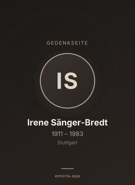 Gedenkportrait von Irene Sänger-Bredt