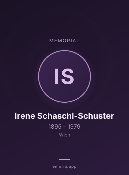 Memorial portrait of Irene Schaschl-Schuster