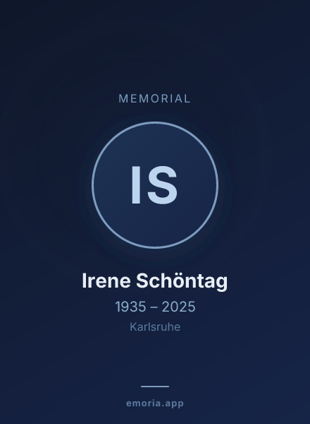 Memorial portrait of Irene Schöntag