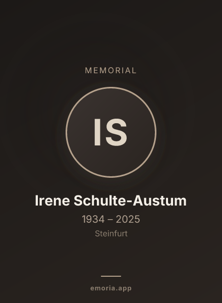 Memorial portrait of Irene Schulte-Austum