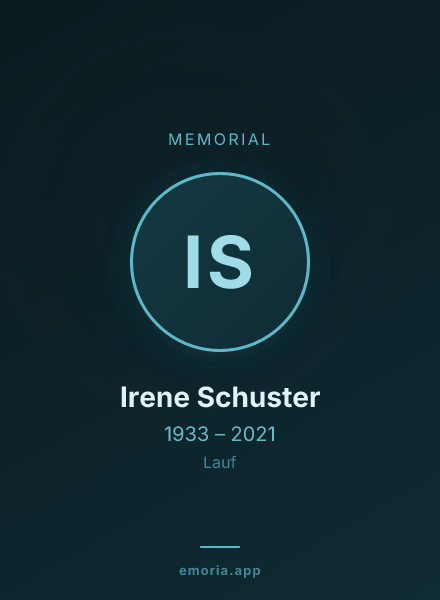 Memorial portrait of Irene Schuster