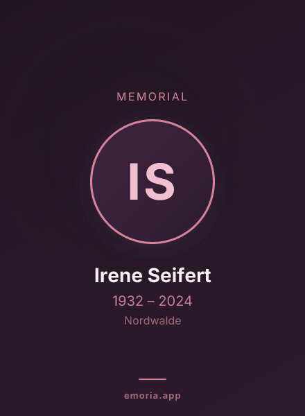 Memorial portrait of Irene Seifert