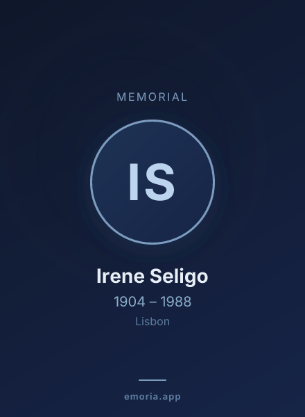 Memorial portrait of Irene Seligo