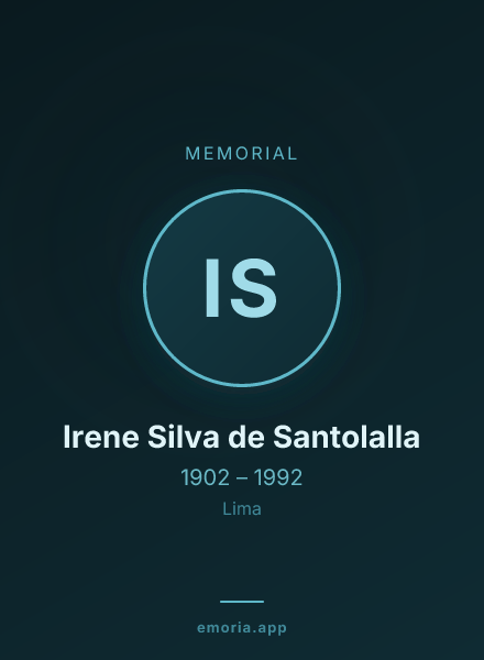 Memorial portrait of Irene Silva de Santolalla