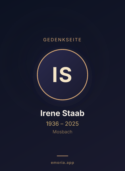 Gedenkportrait von Irene Staab
