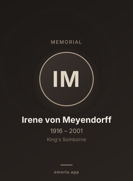 Memorial portrait of Irene von Meyendorff