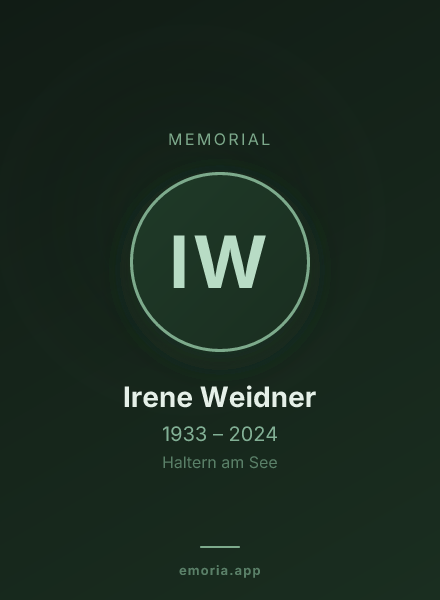 Memorial portrait of Irene Weidner