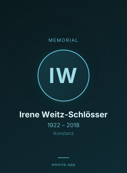 Memorial portrait of Irene Weitz-Schlösser