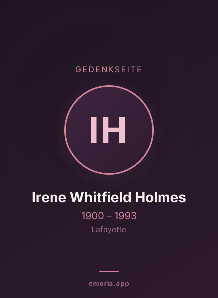 Gedenkportrait von Irene Whitfield Holmes