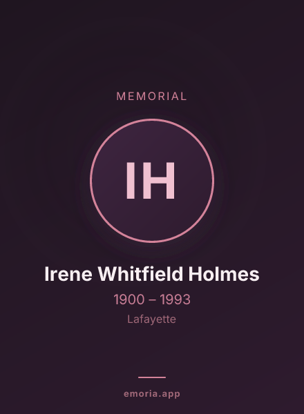 Memorial portrait of Irene Whitfield Holmes