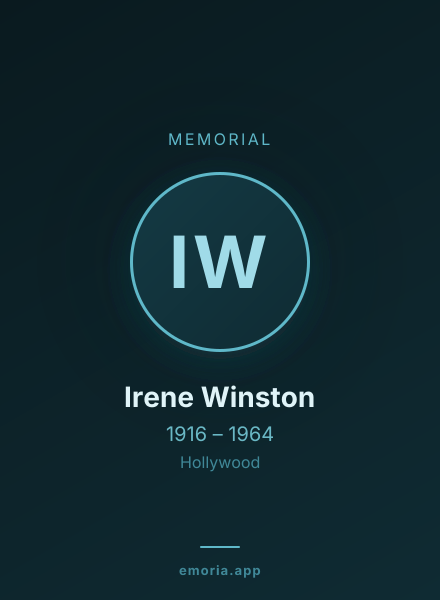 Memorial portrait of Irene Winston