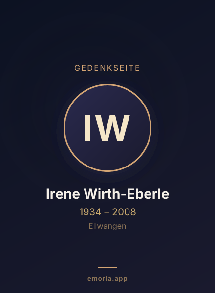 Gedenkportrait von Irene Wirth-Eberle