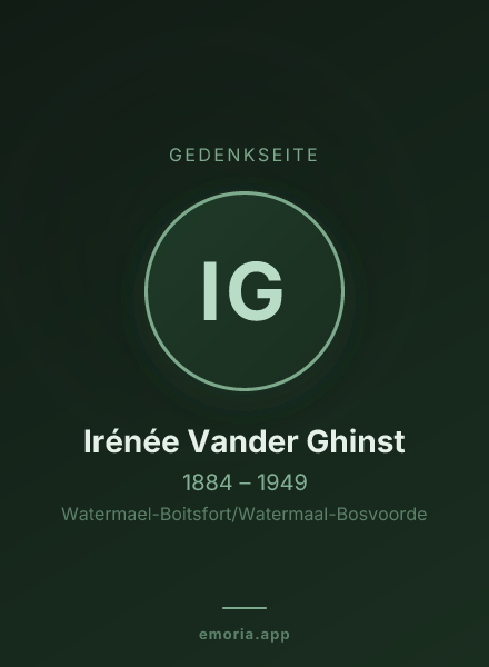 Gedenkportrait von Irénée Vander Ghinst