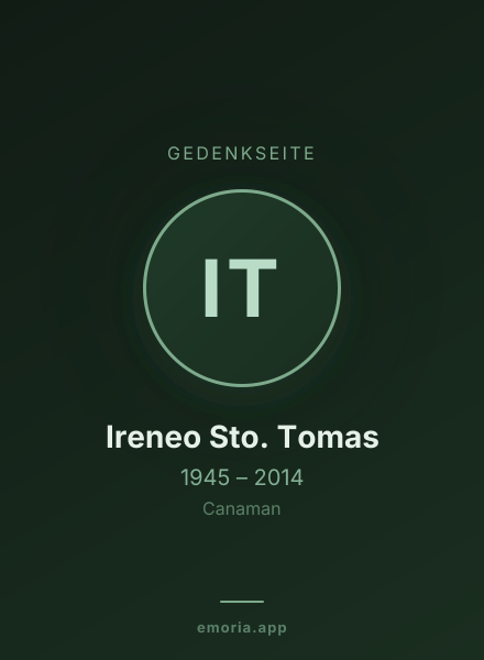 Gedenkportrait von Ireneo Sto. Tomas