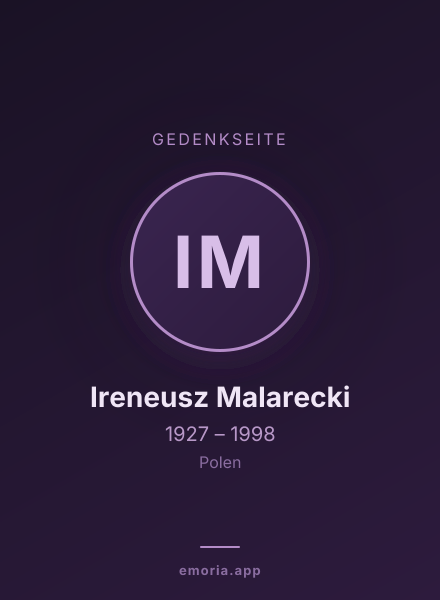 Gedenkportrait von Ireneusz Malarecki