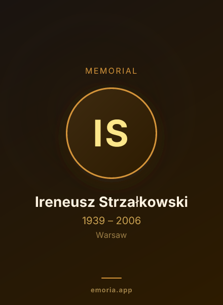 Memorial portrait of Ireneusz Strzałkowski
