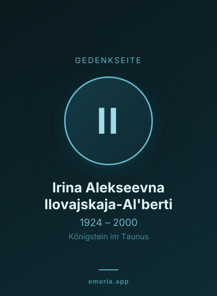 Gedenkportrait von Irina Alekseevna Ilovajskaja-Al'berti