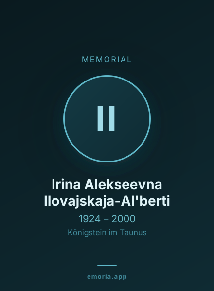 Memorial portrait of Irina Alekseevna Ilovajskaja-Al'berti