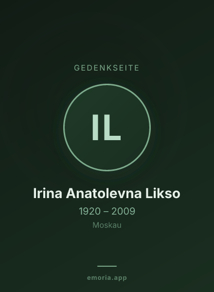 Gedenkportrait von Irina Anatolevna Likso