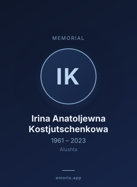 Memorial portrait of Irina Anatoljewna Kostjutschenkowa