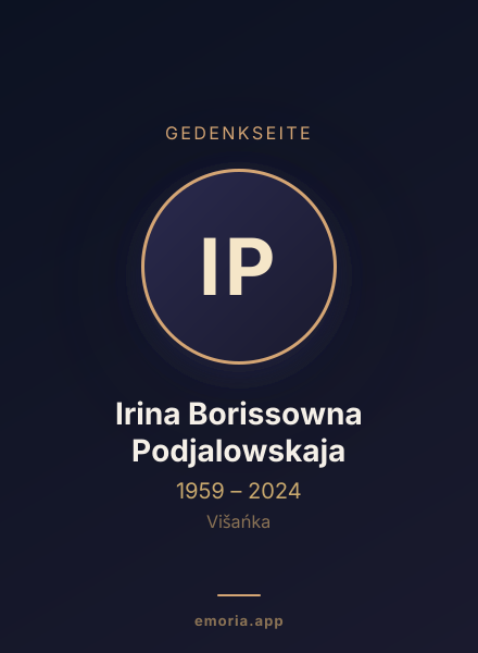 Gedenkportrait von Irina Borissowna Podjalowskaja
