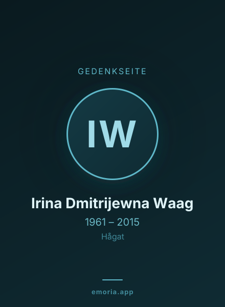 Gedenkportrait von Irina Dmitrijewna Waag