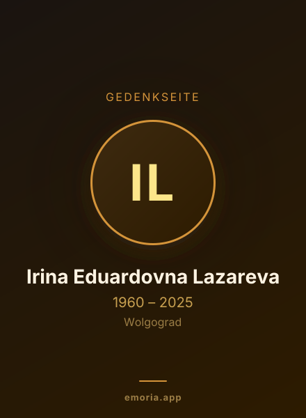 Gedenkportrait von Irina Eduardovna Lazareva