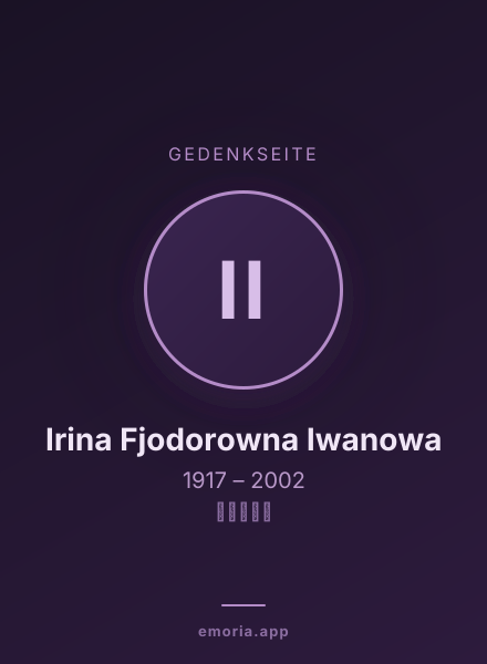 Gedenkportrait von Irina Fjodorowna Iwanowa