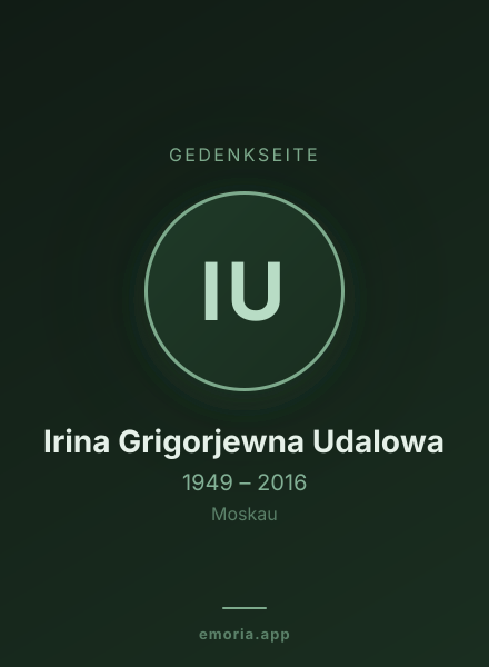 Gedenkportrait von Irina Grigorjewna Udalowa