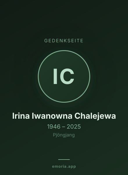 Gedenkportrait von Irina Iwanowna Chalejewa