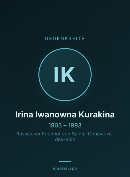 Gedenkportrait von Irina Iwanowna Kurakina