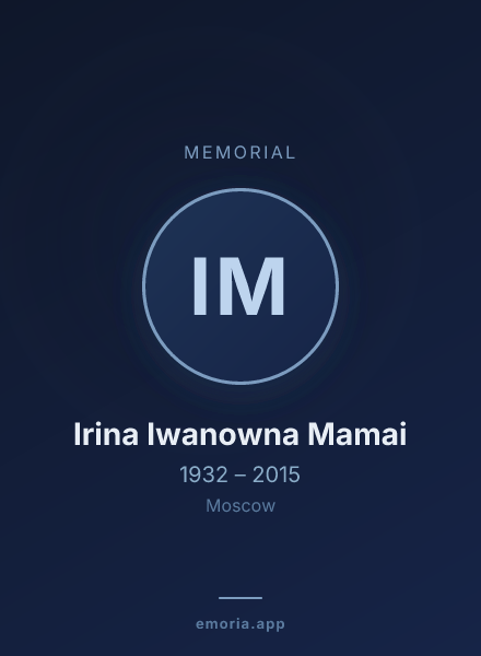 Memorial portrait of Irina Iwanowna Mamai