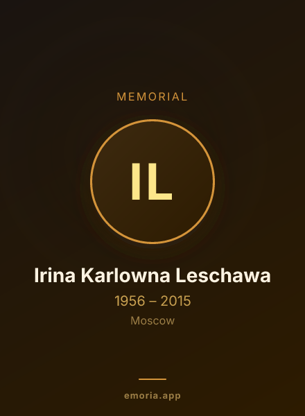 Memorial portrait of Irina Karlowna Leschawa
