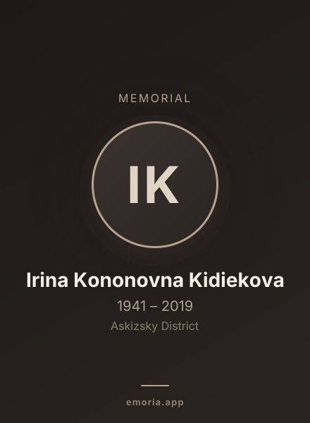 Memorial portrait of Irina Kononovna Kidiekova