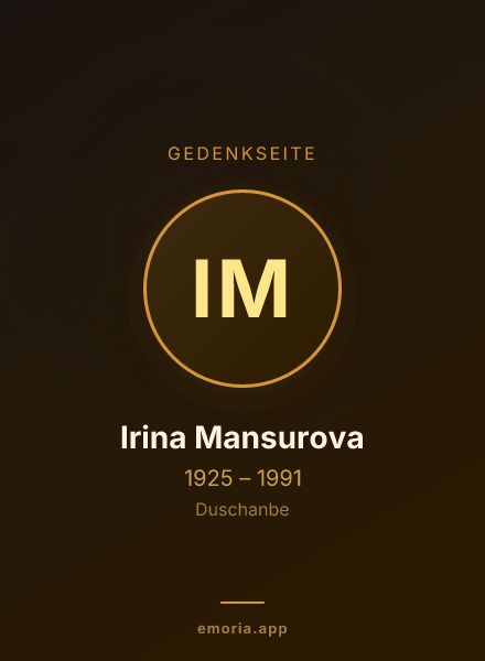 Gedenkportrait von Irina Mansurova