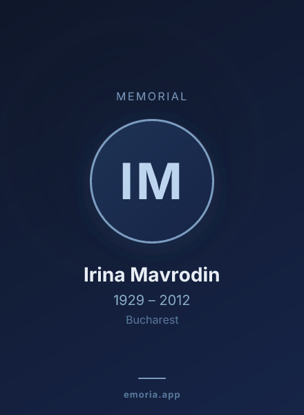 Memorial portrait of Irina Mavrodin