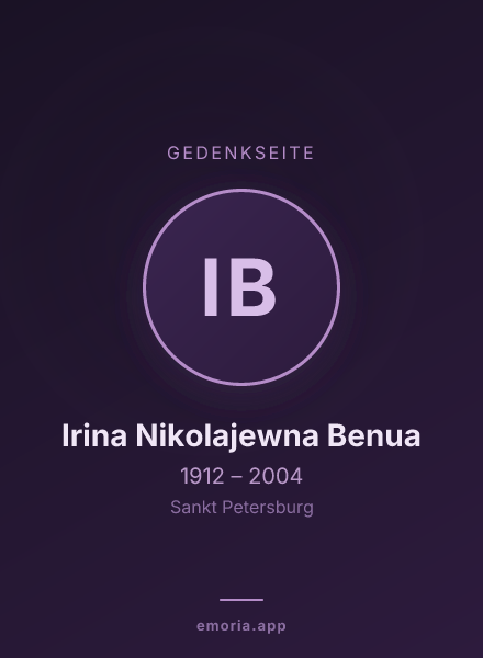 Gedenkportrait von Irina Nikolajewna Benua